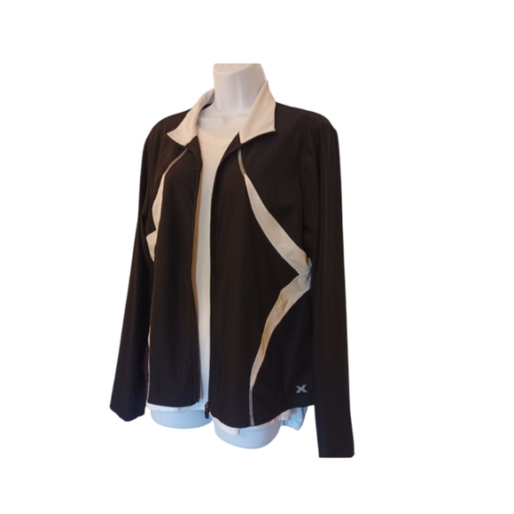 Xersion Women's Black White  Track Suit Yoga Wide Leg 3 Piece Set Size 1X - Picture 13 of 15